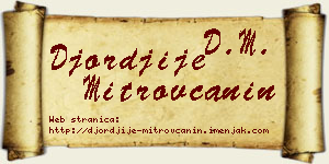 Đorđije Mitrovčanin vizit kartica